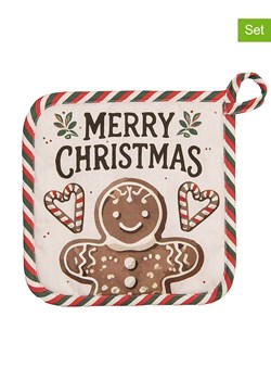 Clayre &amp; Eef Łapki kuchenne (2 szt.) w kolorze beżowo-jasnobrązowym - 20 x 20 cm ze sklepu Limango Polska w kategorii Tekstylia kuchenne - zdjęcie 186600055