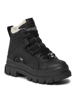 Sneakersy Buffalo Aspha Nc Mid Warm 1622186 Czarny ze sklepu eobuwie.pl w kategorii Workery damskie - zdjęcie 186600706