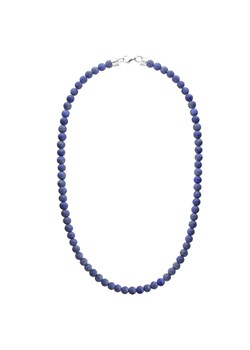 Naszyjnik unisex z naturalnych matowych niebieskich kulek lapisu dla mężczyzn i kobiet rozmiary 70 c ze sklepu manoki.pl w kategorii Naszyjniki męskie - zdjęcie 186604507