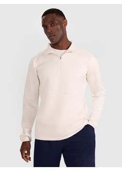 Męska bluza treningowa bez kaptura 4F 4FWAW25TFSWM561 - biała ze sklepu Sportstylestory.com w kategorii Bluzy męskie - zdjęcie 186605115