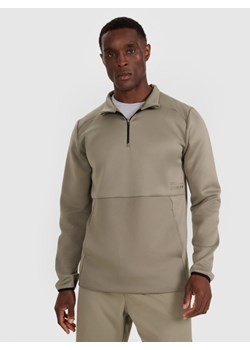 Męska bluza treningowa bez kaptura 4F 4FWAW25TFSWM561 - khaki ze sklepu Sportstylestory.com w kategorii Bluzy męskie - zdjęcie 186605129