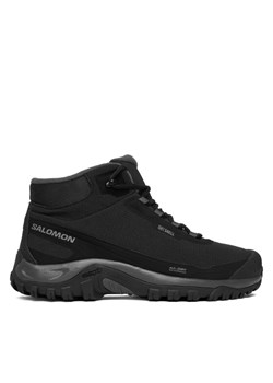 Trekkingi Salomon Shelter Waterproof L47854200 Czarny ze sklepu eobuwie.pl w kategorii Buty trekkingowe męskie - zdjęcie 186605215