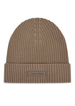 Calvin Klein Czapka Patch Chunky LV04D8053G Beżowy ze sklepu MODIVO w kategorii Czapki zimowe damskie - zdjęcie 186605738