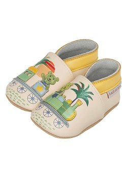 Lait et Miel Skórzane buty &quot;Little train&quot; w kolorze beżowym ze wzorem do raczkowania ze sklepu Limango Polska w kategorii Kapcie dziecięce - zdjęcie 186608598