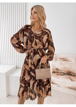 sukienka isolde brązowa one size ze sklepu UBRA w kategorii Sukienki - zdjęcie 186609826
