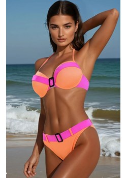 Dwuczęściowy kostium kąpielowy w neonowych kolorach Minori, Kolor pomarańczowo-różowy, Rozmiar L, LivCo Corsetti Fashion ze sklepu Primodo w kategorii Stroje kąpielowe - zdjęcie 186612289