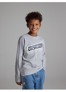 Reserved - Bawełniany longsleeve - jasnoszary ze sklepu Reserved w kategorii Bluzy chłopięce - zdjęcie 186630327