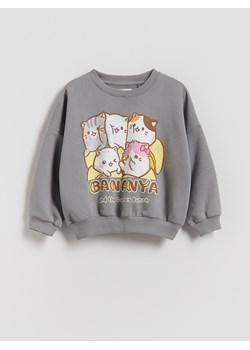 Reserved - Bluza z nadrukiem Bananya - ciemnoszary ze sklepu Reserved w kategorii Bluzy dziewczęce - zdjęcie 186630449