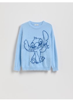 Reserved - Sweter Lilo i Stitch z wiskozą - jasnoniebieski ze sklepu Reserved w kategorii Swetry dziewczęce - zdjęcie 186630696