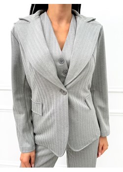 Szara Marynarka w Jodełkę ze sklepu ModnaKiecka.pl w kategorii Marynarki damskie - zdjęcie 186631128