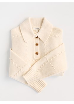 Reserved - Sweter z wełną - złamana biel - id: 184HW-01X - marki Reserved - 186634655 Reserved - Sweter z wełną - złamana biel ze sklepu Reserved w kategorii Swetry damskie - zdjęcie 186634655