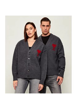 AMI Paris Wełniany kardigan | Regular Fit ze sklepu Gomez Fashion Store w kategorii Swetry damskie - zdjęcie 186635685