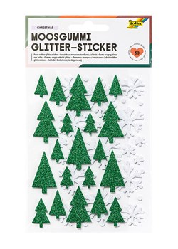 folia PAPER Naklejki brokatowe &quot;Christmas&quot; w kolorze zielonym z gumy piankowej - 5+ ze sklepu Limango Polska w kategorii Zabawki - zdjęcie 186638756