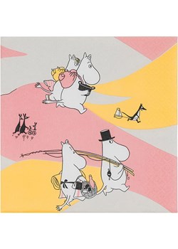 Moomin Serwetki (20 szt.) &quot;Family Time&quot; w kolorze jasnoróżowo-żółto-szarym ze sklepu Limango Polska w kategorii Akcesoria kuchenne - zdjęcie 186638849