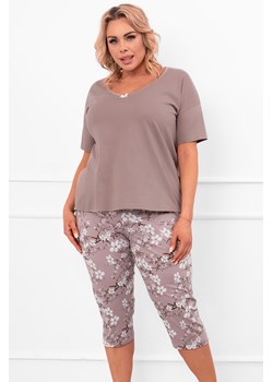 Piżama Italian Fashion Kimuri kr.r. sp.3/4 cappuccino/druk ze sklepu kontri.pl w kategorii Piżamy damskie - zdjęcie 186640396