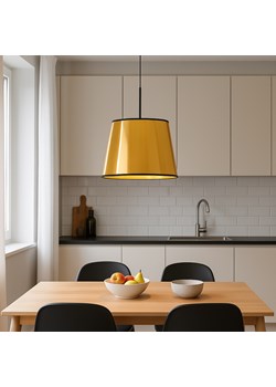 Złota lampa wisząca nad stół SARI MIRROR na czarnym stelażu ze sklepu Lysne w kategorii Lampy wiszące - zdjęcie 186640848