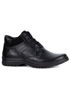Buty męskie skórzane zimowe ocieplane KOMODO 907K trzewiki na zamek czarne ze sklepu butyolivier w kategorii Buty trekkingowe męskie - zdjęcie 186640936