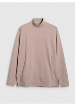 Damska bluza do jogi i pilatesu 4F 4FWAW25TFSWF589 - beżowa ze sklepu Sportstylestory.com w kategorii Bluzy damskie - zdjęcie 186641008