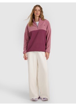 Damski polar ze stójką 4F 4FWAW25TFLEF421 - różowy ze sklepu Sportstylestory.com w kategorii Bluzy damskie - zdjęcie 186641028