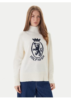 Tommy Hilfiger Golf WW0WW46434 Écru Regular Fit ze sklepu MODIVO w kategorii Swetry damskie - zdjęcie 186642189