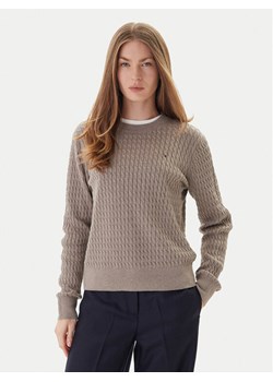 Tommy Hilfiger Sweter Fine WW0WW44993 Beżowy Regular Fit ze sklepu MODIVO w kategorii Swetry damskie - zdjęcie 186642205