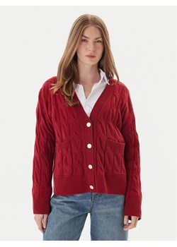 Tommy Hilfiger Kardigan WW0WW43089 Czerwony Regular Fit ze sklepu MODIVO w kategorii Swetry damskie - zdjęcie 186642248