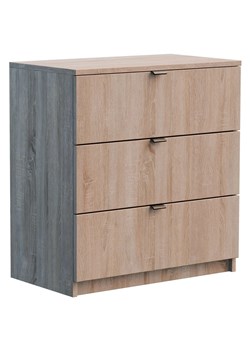 Nowoczesna komoda z 3 szufladami do przechowywania dąb sonoma B4-S70 ze sklepu Edinos.pl w kategorii Komody - zdjęcie 186643498