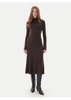 Tommy Hilfiger Sukienka dzianinowa WW0WW47303 Brązowy Regular Fit ze sklepu MODIVO w kategorii Sukienki - zdjęcie 186644515