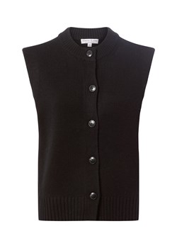 Marie Lund Damska kamizelka z dzianiny z wełny merynosów Kobiety Wełna merino czarny jednolity ze sklepu vangraaf w kategorii Kamizelki damskie - zdjęcie 186645038