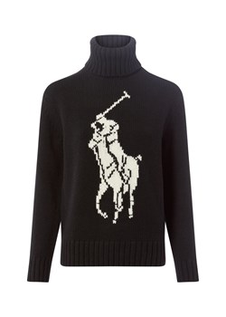Polo Ralph Lauren Damski wełniany sweter z golfem Kobiety Wełna czarny wzorzysty ze sklepu vangraaf w kategorii Swetry damskie - zdjęcie 186645055