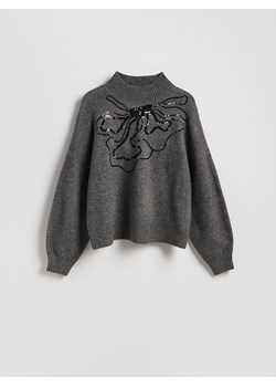 Reserved - Sweter z cekinowym wzorem - szary ze sklepu Reserved w kategorii Swetry damskie - zdjęcie 186645556