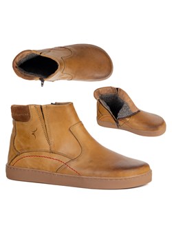 Buty męskie barefoot zimowe skórzane 756MP polskie obuwie z naturalnej skóry ocieplane rude ze sklepu butyolivier w kategorii Buty zimowe męskie - zdjęcie 186646758