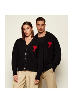AMI Paris Wełniany kardigan | Regular Fit ze sklepu Gomez Fashion Store w kategorii Swetry damskie - zdjęcie 186647049