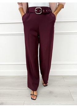 Burgundowe Eleganckie Spodnie ze sklepu ModnaKiecka.pl w kategorii Spodnie damskie - zdjęcie 186648198
