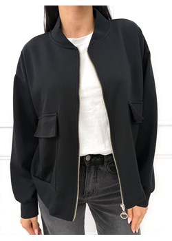 Czarna Rozpinana Bluza ze sklepu ModnaKiecka.pl w kategorii Bluzy damskie - zdjęcie 186648219