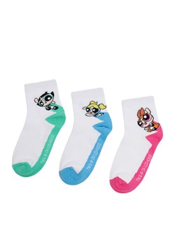 Skarpety krótkie Powerpuff Girls CEO-ACCCS-AW25-314WBPPG(3-PACK) Biały ze sklepu eobuwie.pl w kategorii Skarpetki dziecięce - zdjęcie 186652575