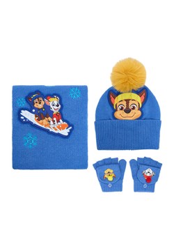 Paw Patrol Zestaw czapka, szalik i rękawiczki CEO-ACCCS-AW25-328PAW Niebieski ze sklepu MODIVO w kategorii Czapki dziecięce - zdjęcie 186655699