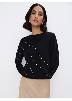 Mohito - Czarny sweter z ozdobnymi elementami - czarny ze sklepu Mohito w kategorii Swetry damskie - zdjęcie 186659177