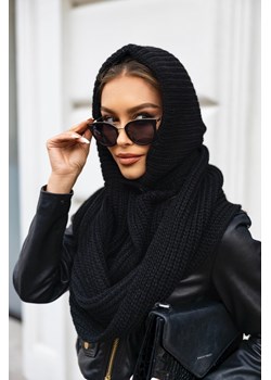 czapkoszal z guzikiem berta polski producent j&k premium - czarny ze sklepu STYLOWO w kategorii Czapki zimowe damskie - zdjęcie 186659605