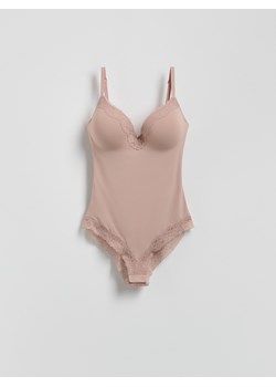 Reserved - Body z miseczkami push up - brudny róż ze sklepu Reserved w kategorii Body damskie - zdjęcie 186660486