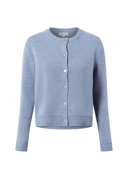 Marie Lund Damski kardigan z wełny merynosów Kobiety drobna dzianina niebieski marmurkowy ze sklepu vangraaf w kategorii Swetry damskie - zdjęcie 186661285