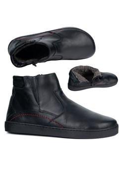 Buty męskie barefoot zimowe skórzane 756MP polskie obuwie z naturalnej skóry ocieplane czarne ze sklepu butyolivier w kategorii Buty zimowe męskie - zdjęcie 186661369
