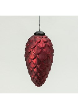Bombka szklana Pine Red 8x8x15 cm ze sklepu dekoria.pl w kategorii Dekoracje bożonarodzeniowe - zdjęcie 186661777