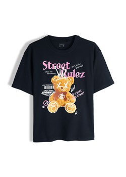 GATE Bawełniany t-shirt oversize z nadrukiem 9Y ze sklepu gateshop w kategorii Bluzki dziewczęce - zdjęcie 186662428
