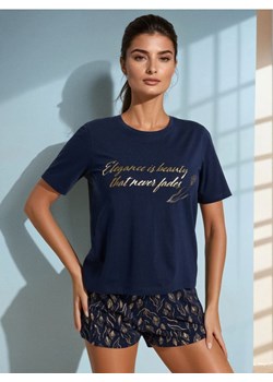 Sinsay - Piżama dwuczęściowa ze wzorem - granatowy ze sklepu Sinsay w kategorii Piżamy damskie - zdjęcie 186665479