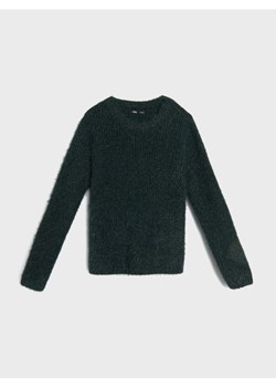 Sinsay - Sweter z futrzanym wykończeniem - zielony ze sklepu Sinsay w kategorii Swetry damskie - zdjęcie 186665486