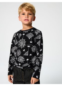 Sinsay - Koszulka z długimi rękawami we wzór pajęczy - czarny ze sklepu Sinsay w kategorii T-shirty chłopięce - zdjęcie 186665566