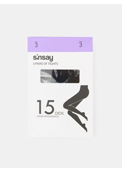 Sinsay - Rajstopy 3 pack - czarny ze sklepu Sinsay w kategorii Rajstopy - zdjęcie 186665569