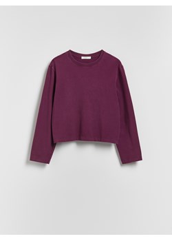 Reserved - Bawełniany longsleeve - ciemnofioletowy - id: 488GA-49X - marki Reserved - 186666168 Reserved - Bawełniany longsleeve - ciemnofioletowy ze sklepu Reserved w kategorii Bluzki damskie - zdjęcie 186666168
