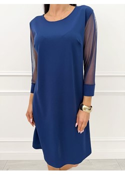 Granatowa Elegancka Sukienka ze sklepu ModnaKiecka.pl w kategorii Sukienki - zdjęcie 186667967